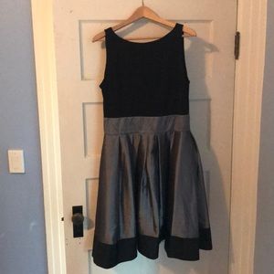 Black and dark grey cocktail dress.